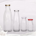 Clear Empty Container Milk Juice Glass Pudding Bottle with Plastic Cap